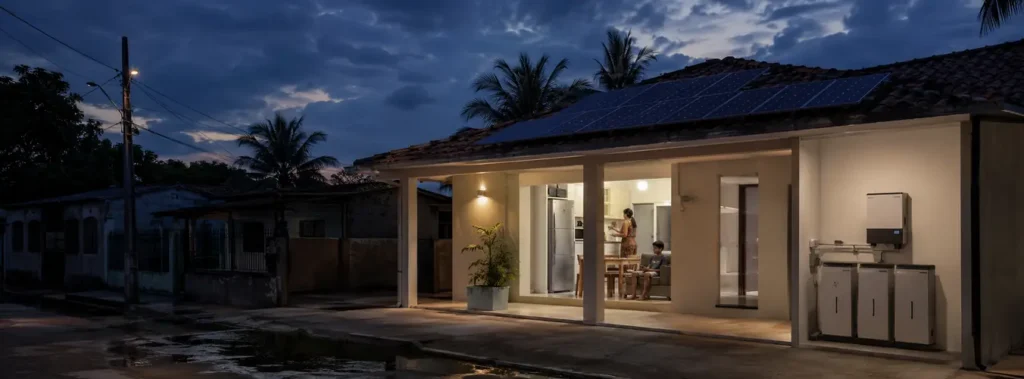 Sistema de energia solar relacionado ao tema: energia solar funciona quando falta energia