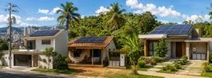 Sistema de energia solar relacionado ao tema: diferença entre energia solar on-grid, off-grid e híbrida